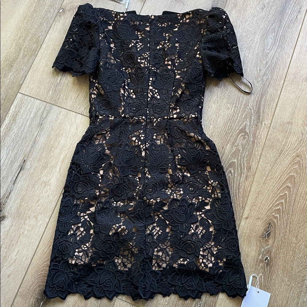 Self-Portrait Black Floral Lace Mini Dress with Statement Buttons. NWT! - Picture 9 of 16